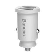 Baseus Grain Car Charger CCALL-ML02 mini charger 2x USB-A 3.1A - white, Baseus