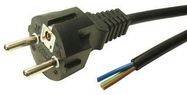 PWR CORD, CEE 7/7 PLUG-FREE END/2.5M/BLK