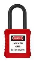 SAFETY PADLOCK, NYLON SHACKLE, 6MM DIA