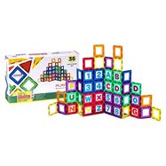 Magnetic tiles 3D Letters and Numbers Playmags 168 - 36 pcs set, Playmags