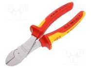 Pliers; side,cutting,insulated; 180mm; chrome vanadium steel KNIPEX