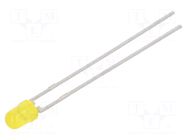LED; yellow; 3mm; 1.6÷10mcd; 30°; Front: convex; 2.4÷3VDC VISHAY