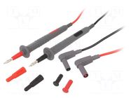 Test leads; Inom: 20A; Len: 1m; probe tip,banana plug 4mm; Ø: 4mm BEHA-AMPROBE
