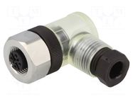 Connector: M12; plug; PIN: 5; female; 30V; angled 90°; IP67,IP69K IFM ELECTRONIC