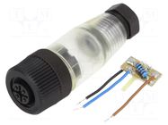 Connector: M12; plug; PIN: 4; female; 30V; straight; IP67; for cable IFM ELECTRONIC