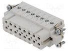 Connector: HDC; contact insert; female; C146; PIN: 16; 16+PE; 14A AMPHENOL