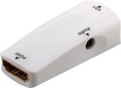Compact HDMIā„¢/VGA-Adapter Incl. Audio, gold-plated, white - HDMIā„¢ female (Type A) > VGA female (15-pin) + 3.5 mm female (3-pin, stereo)