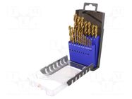 Drill set; for metal; high speed steel; box; metal; 19pcs. C.K