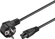 Mains Connection Cable (Earth Contact) Angled, 3 m, Black, (3*0.75 mm²), 3 m - safety plug (type F, CEE 7/7) 90° > Device socket C5