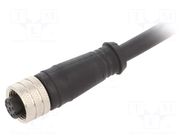 Connector: M12; plug; female; PIN: 8; straight; 36V; IP67; cables IFM ELECTRONIC
