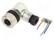 Connector: M12; plug; PIN: 4; female; 30V; angled 90°; IP68; 4A; 4÷6mm IFM ELECTRONIC