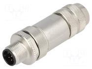 Connector: M12; plug; PIN: 8; male; straight; IP67; screw terminal LAPP