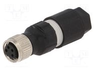 Connector: M8; female; PIN: 4; straight; for cable; plug; 4A; 30V LAPP