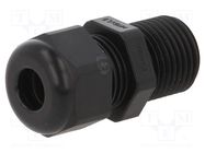 Cable gland; with long thread; M16; 1.5; IP68; polyamide; black 