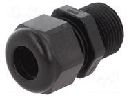 Cable gland; with long thread; M20; 1.5; IP68; polyamide; black HUMMEL