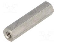 Screwed spacer sleeve; 30mm; Int.thread: M4; hexagonal DREMEC