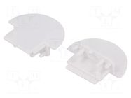 Cap for LED profiles; white; 2pcs; ABS; GROOVE10 TOPMET