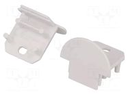 Cap for LED profiles; white; 2pcs; ABS; DEEP10 TOPMET