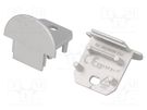 Cap for LED profiles; silver; 2pcs; ABS; with hole; DEEP10 TOPMET