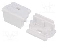 Cap for LED profiles; white; 2pcs; ABS; with hole; UNI12 TOPMET