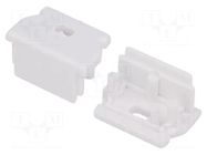 Cap for LED profiles; white; 2pcs; ABS; with hole; UNI12 TOPMET