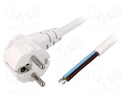 Cable; 3x1.5mm2; CEE 7/7 (E/F) plug angled,wires; PVC; 1.8m; 16A 