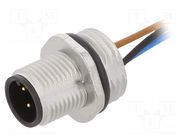 Connector: M12; socket; PIN: 4; male; 250V; IP67; cables; 4A; 0.25mm2 IFM ELECTRONIC