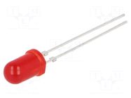 LED; red; 5mm; 4÷12mcd; 30°; Front: convex; 2÷3VDC; No.of term: 2 VISHAY