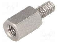 Screwed spacer sleeve; 10mm; Int.thread: M4; Ext.thread: M4 DREMEC