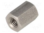 Screwed spacer sleeve; 10mm; Int.thread: M4; hexagonal DREMEC