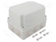 Enclosure: junction box; X: 110mm; Y: 190mm; Z: 140mm; IP65; grey PAWBOL