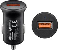 Quick Charge USB Car Fast Charger (18 W), black - vehicle charging adapter with Quick Charge (18 W), black