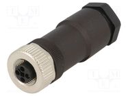Plug; M12; PIN: 4; female; T code-Power; for cable; screw terminal LAPP