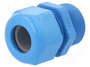 Cable gland; with long thread; PG21; IP68; polyamide; blue; HSK-K HUMMEL