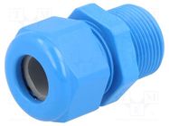 Cable gland; with long thread; PG16; IP68; polyamide; blue; HSK-K HUMMEL