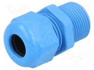 Cable gland; with long thread; PG13,5; IP68; polyamide; blue HUMMEL