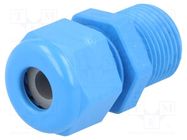 Cable gland; with long thread; PG11; IP68; polyamide; blue; HSK-K HUMMEL