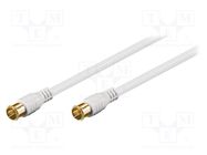 Cable; 75Ω; 1.5m; F plug "quick",both sides; shielded connectors Goobay