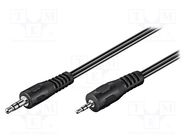 Cable; Jack 2.5mm 3pin plug,Jack 3.5mm 3pin plug; 2m; black Goobay