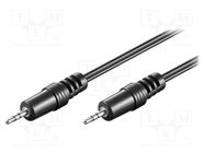 Cable; Jack 2.5mm 3pin plug,both sides; 1.5m; black Goobay