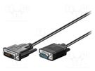 Cable; D-Sub 15pin HD plug,DVI-I (12+5) plug; 1m; black Goobay
