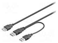 Cable; High Speed,USB 2.0; USB A socket,USB A plug x2; 0.3m GOOBAY