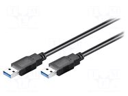 Cable; crossover,USB 3.0; USB A plug,both sides; 1m; black; 5Gbps GOOBAY