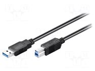 Cable; USB 3.0; USB A plug,USB B plug; 5m; black GOOBAY