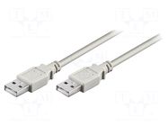 Cable; USB 2.0; USB A plug,both sides; 3m; grey; 480Mbps GOOBAY