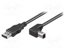 Cable; USB 2.0; USB A plug,USB B angled plug; 3m; black; 480Mbps Goobay