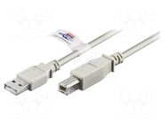 Cable; High Speed,USB 2.0; USB A plug,USB B plug; 2m; grey; Cu GOOBAY