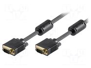 Cable; D-Sub 15pin HD plug,both sides; black; 10m; black Goobay