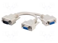 Cable; D-Sub 15pin HD socket x2,D-Sub 15pin HD plug; grey GOOBAY