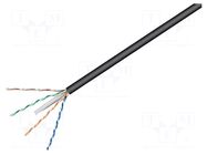 Wire; U/UTP; 4x2x23AWG; 6; wire; CCA; outdoor; Insulation: PE; black GOOBAY